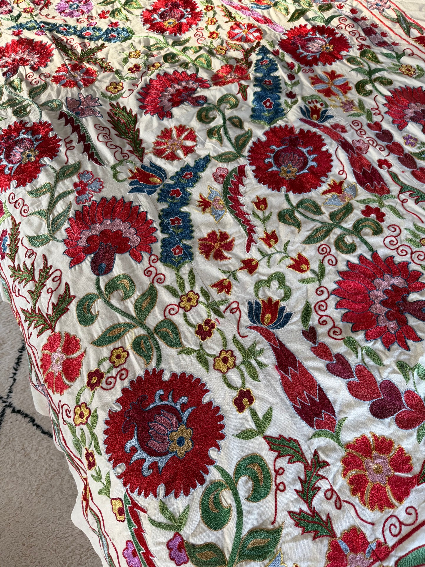 Vibrant Multicoloured Large Suzani Fabric