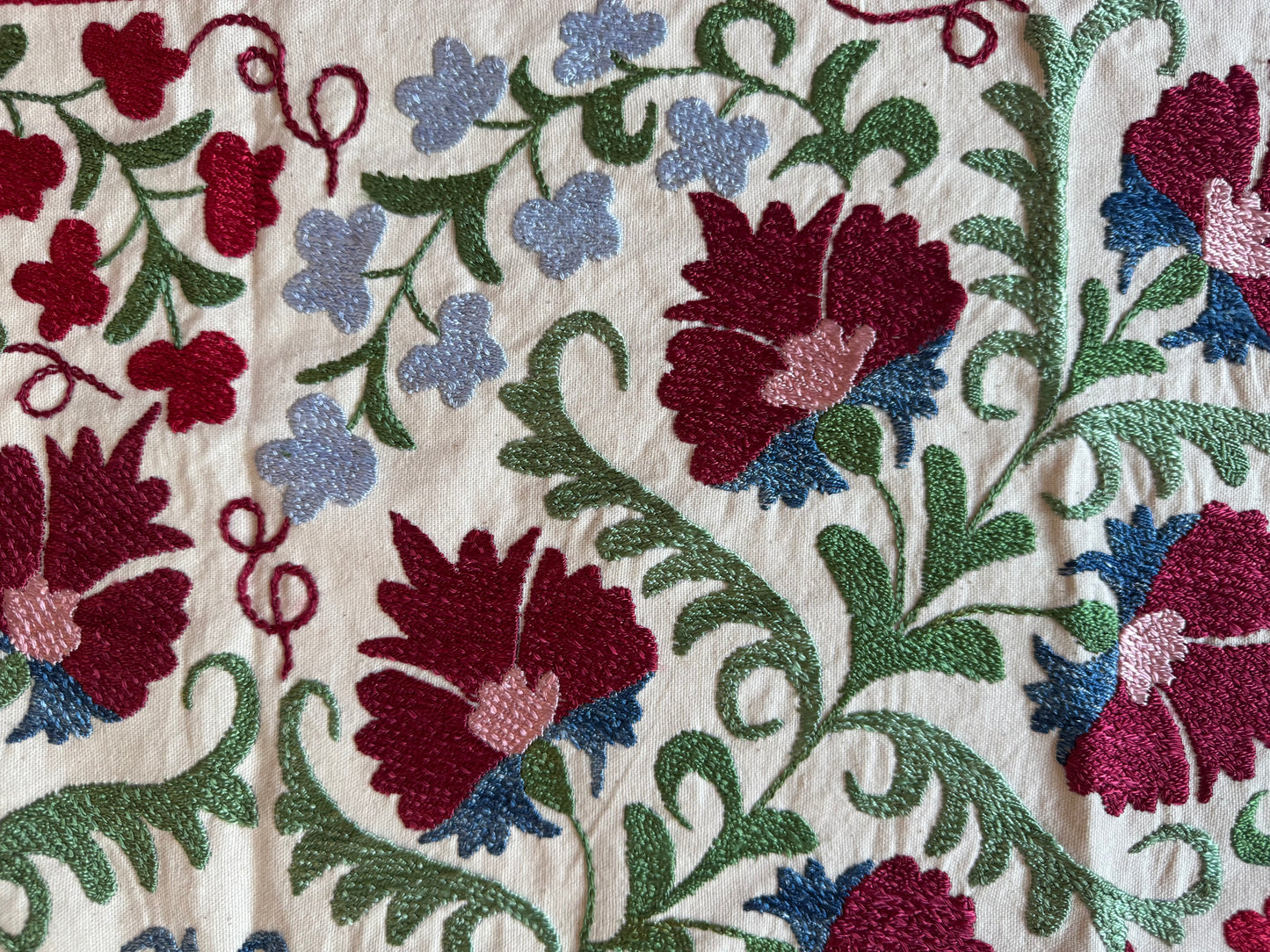 Blue, Red & Green Small Suzani Fabric