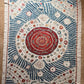 Red Medallion & Radiating Blue Leaf Suzani, Medium