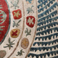 Red Medallion & Radiating Blue Leaf Suzani, Medium