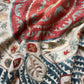 Red Medallion & Radiating Blue Leaf Suzani, Medium