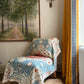 Red Medallion & Radiating Blue Leaf Suzani, Medium
