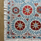Red Medallion & Blue Scrolling Suzani, Medium