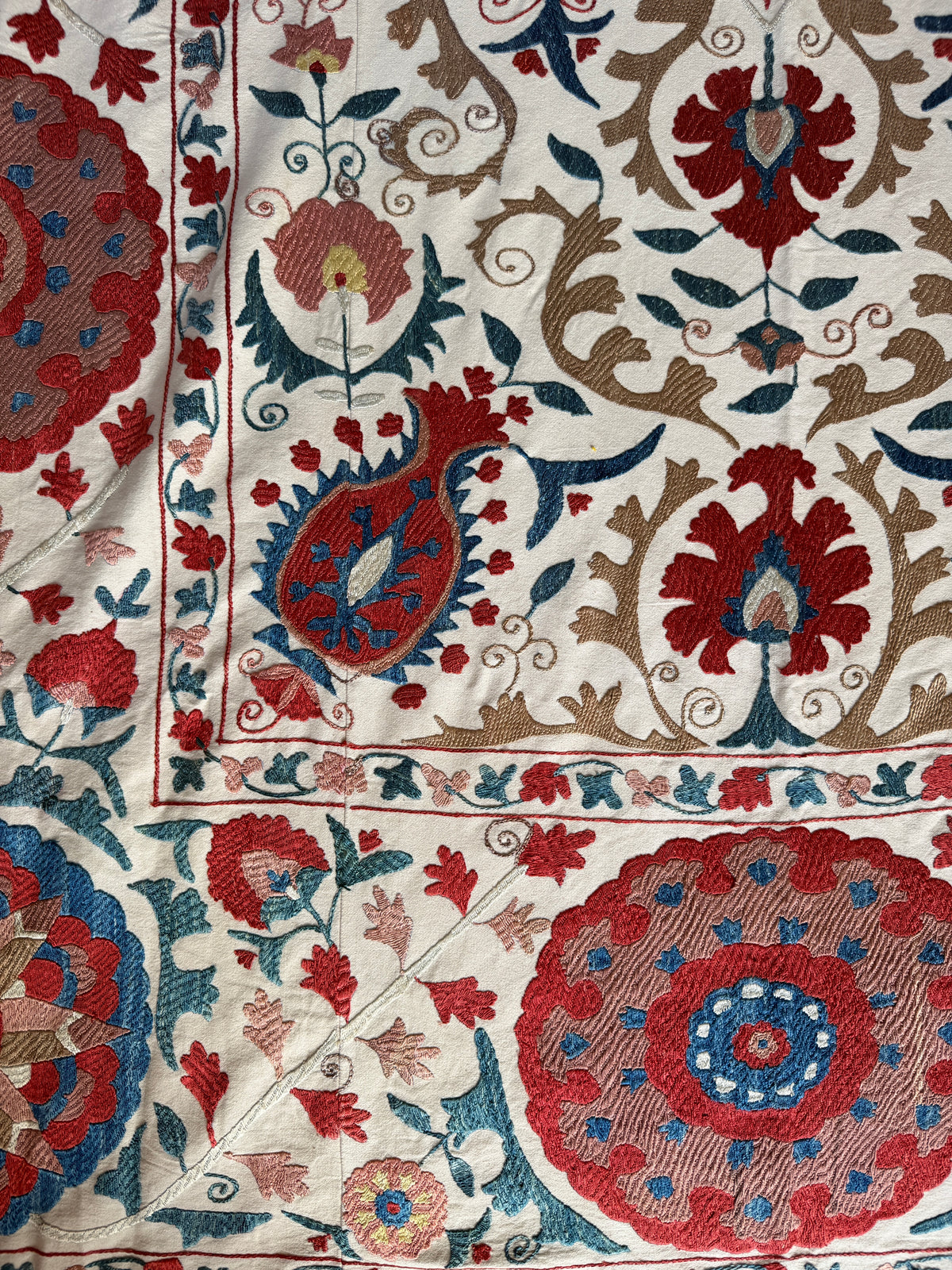 Pomegranate & Floral Medallion Suzani, Large