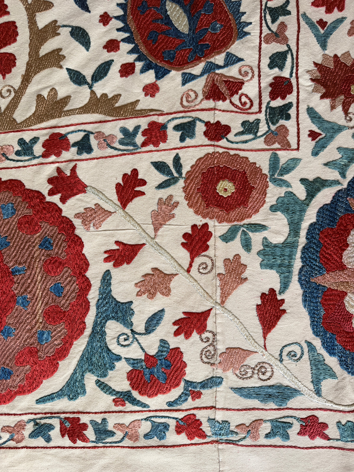 Pomegranate & Floral Medallion Suzani, Large