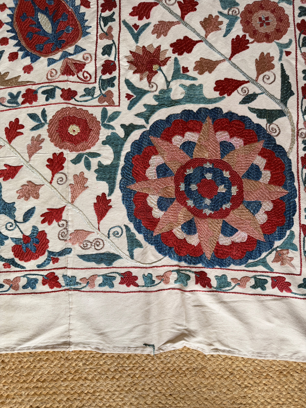 Pomegranate & Floral Medallion Suzani, Large