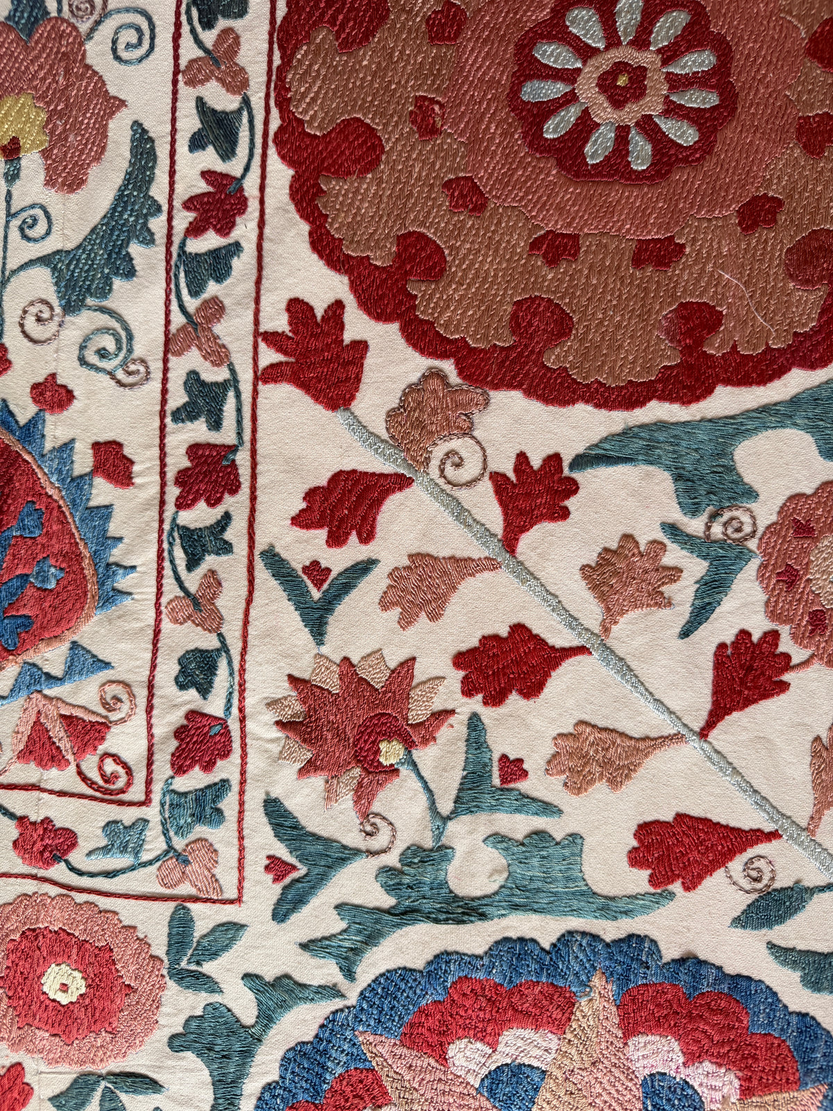 Pomegranate & Floral Medallion Suzani, Large