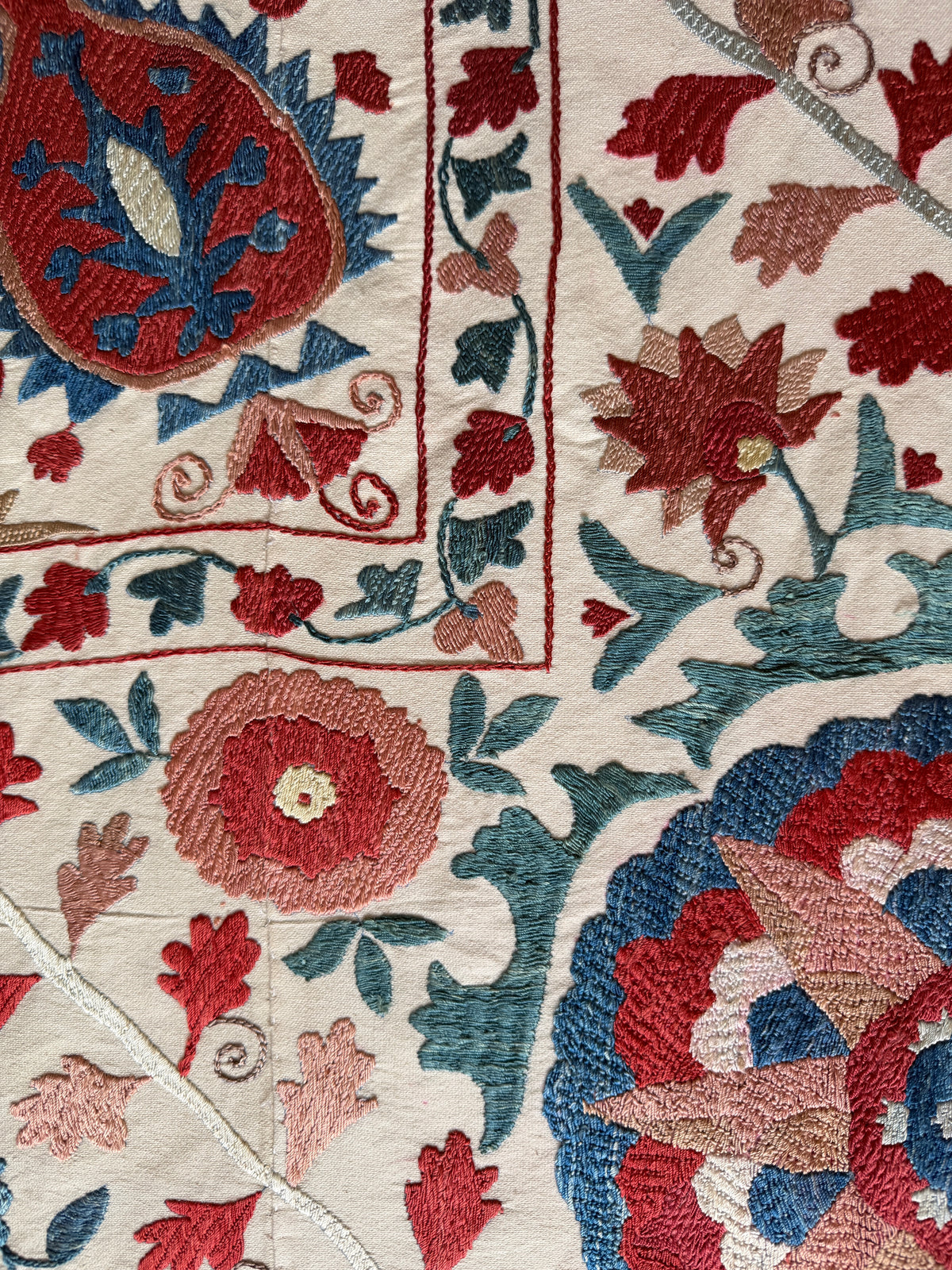 Pomegranate & Floral Medallion Suzani, Large