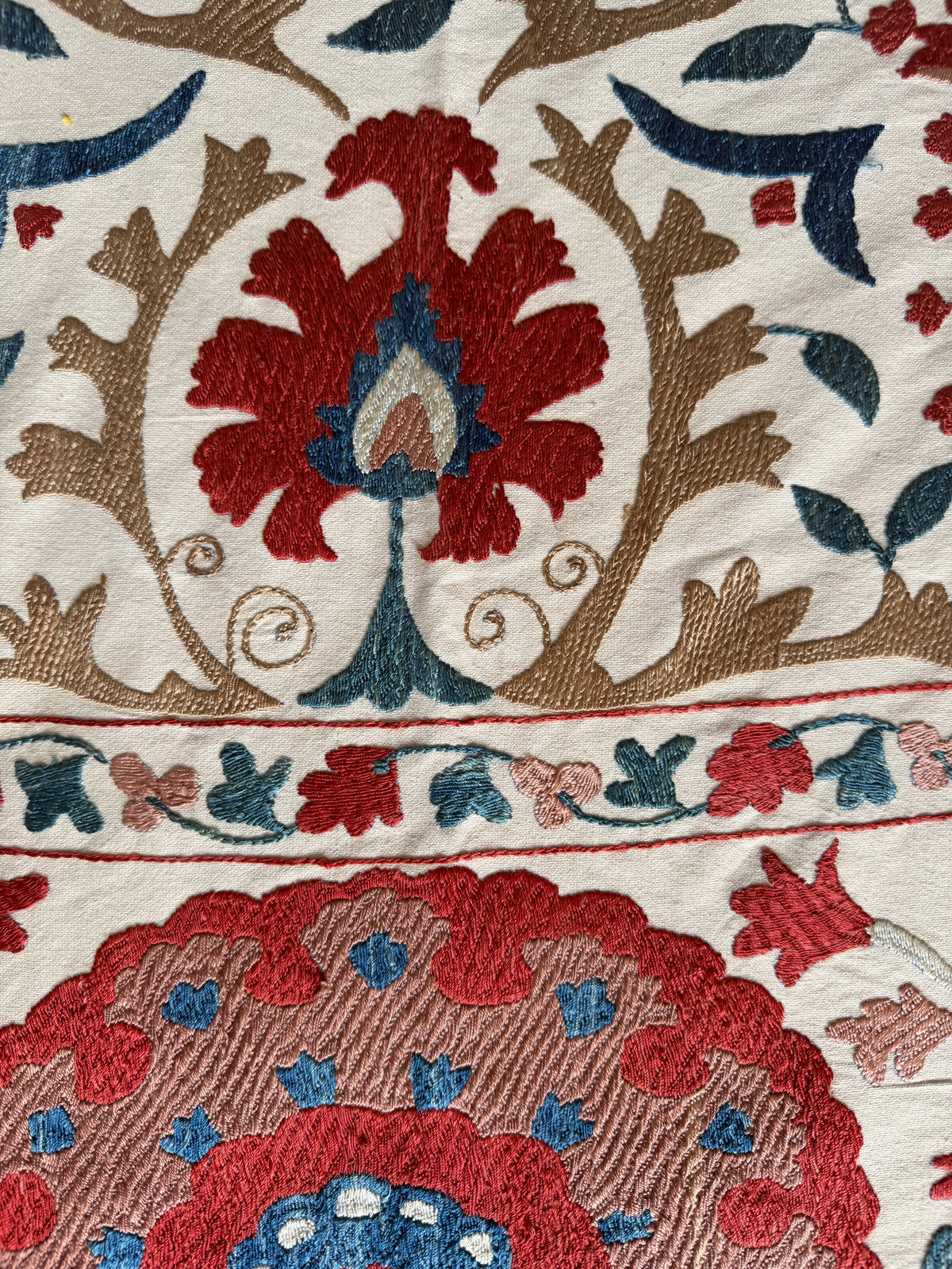 Pomegranate & Floral Medallion Suzani, Large