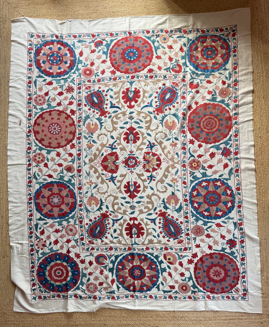 Pomegranate & Floral Medallion Suzani, Large