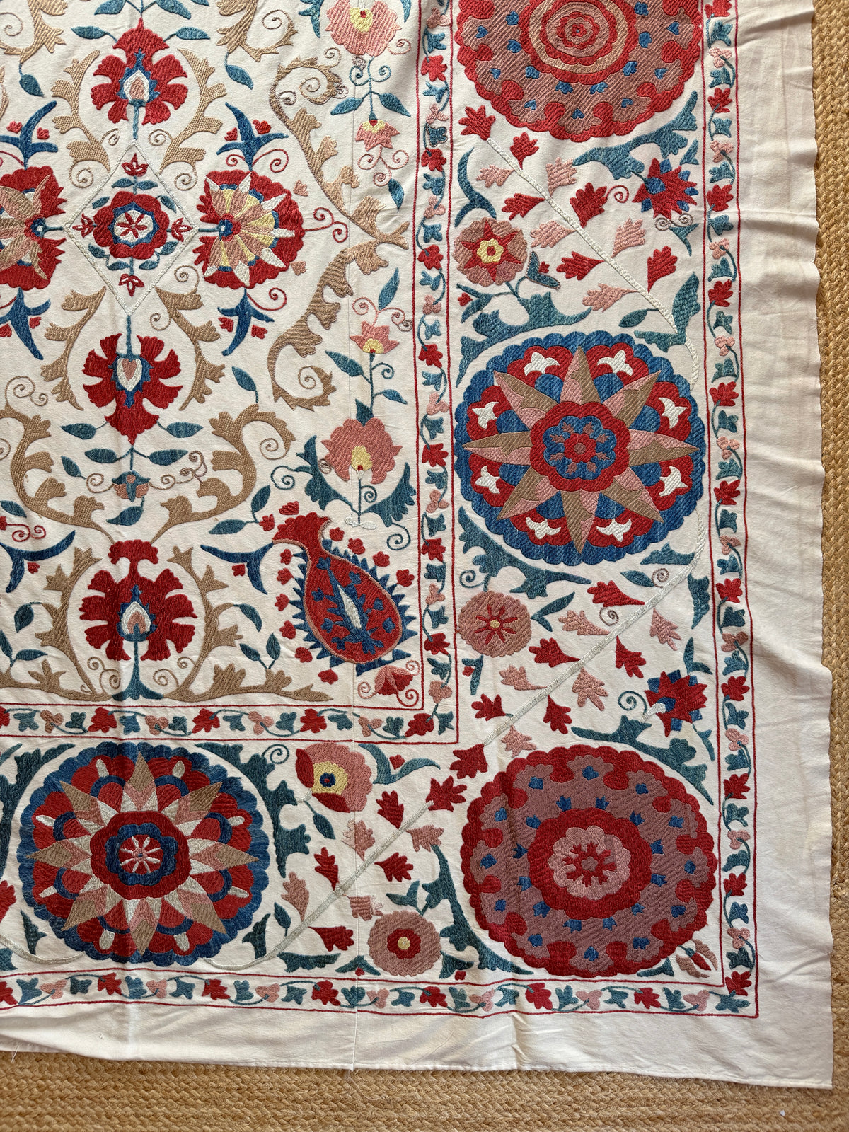 Pomegranate & Floral Medallion Suzani, Large