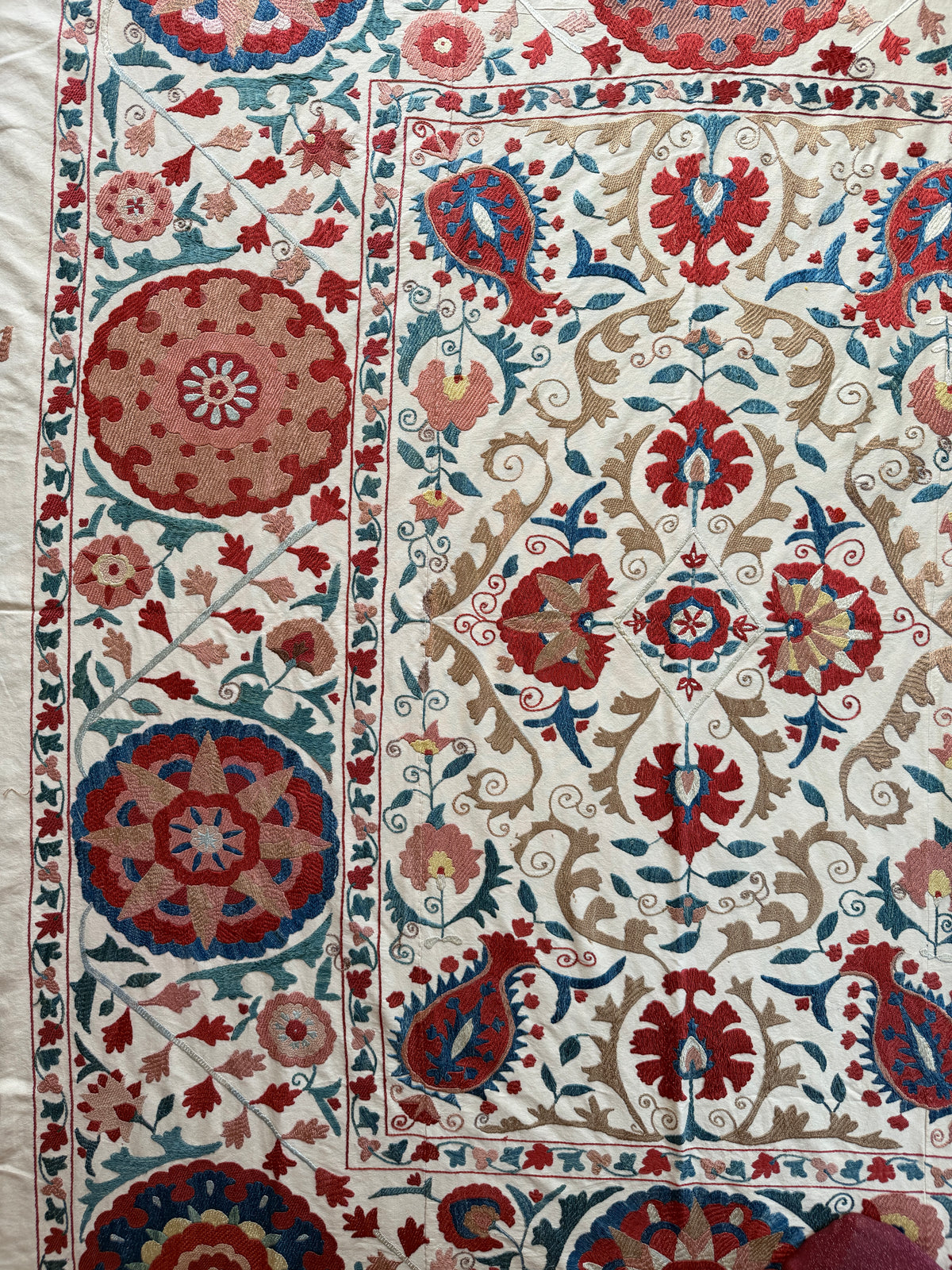 Pomegranate & Floral Medallion Suzani, Large
