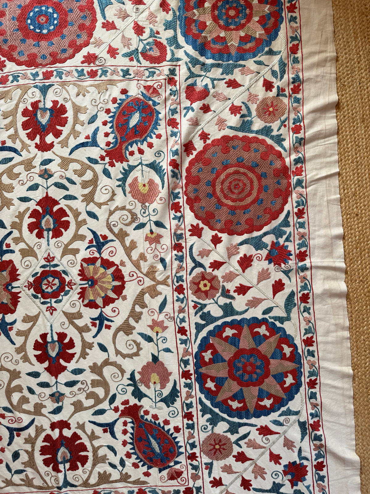 Pomegranate & Floral Medallion Suzani, Large