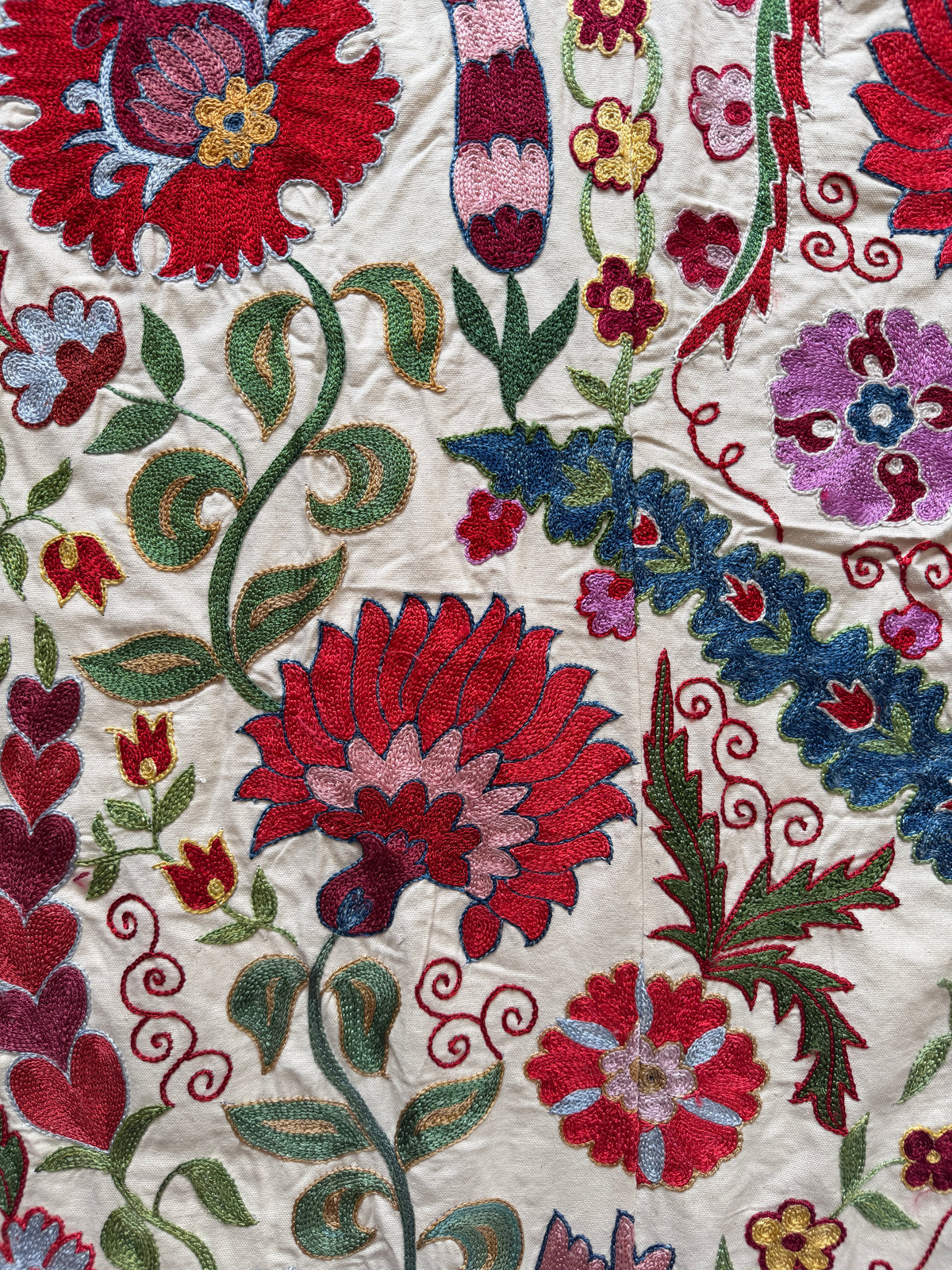 Vibrant Multicoloured Large Suzani Fabric
