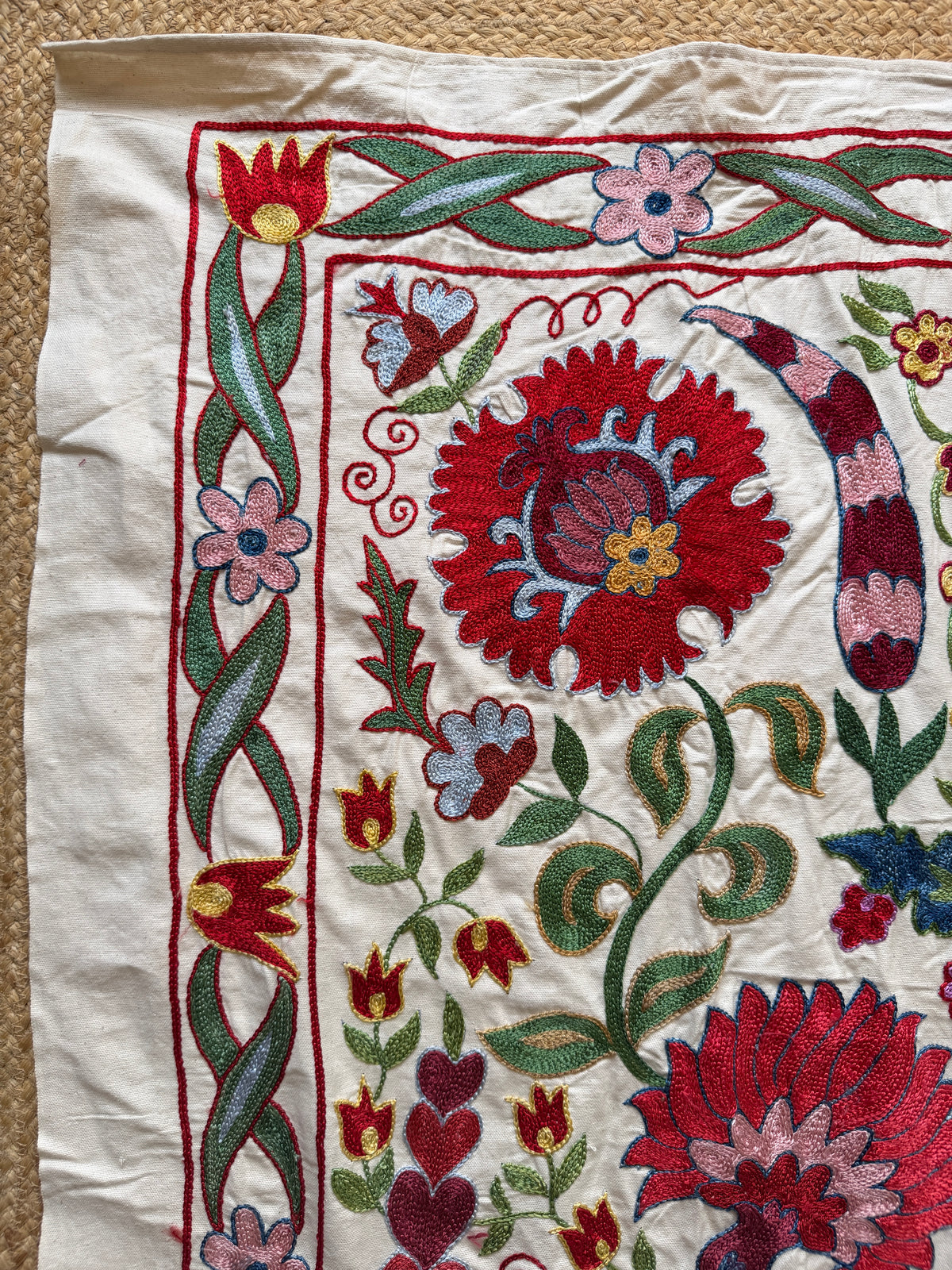 Vibrant Multicoloured Large Suzani Fabric