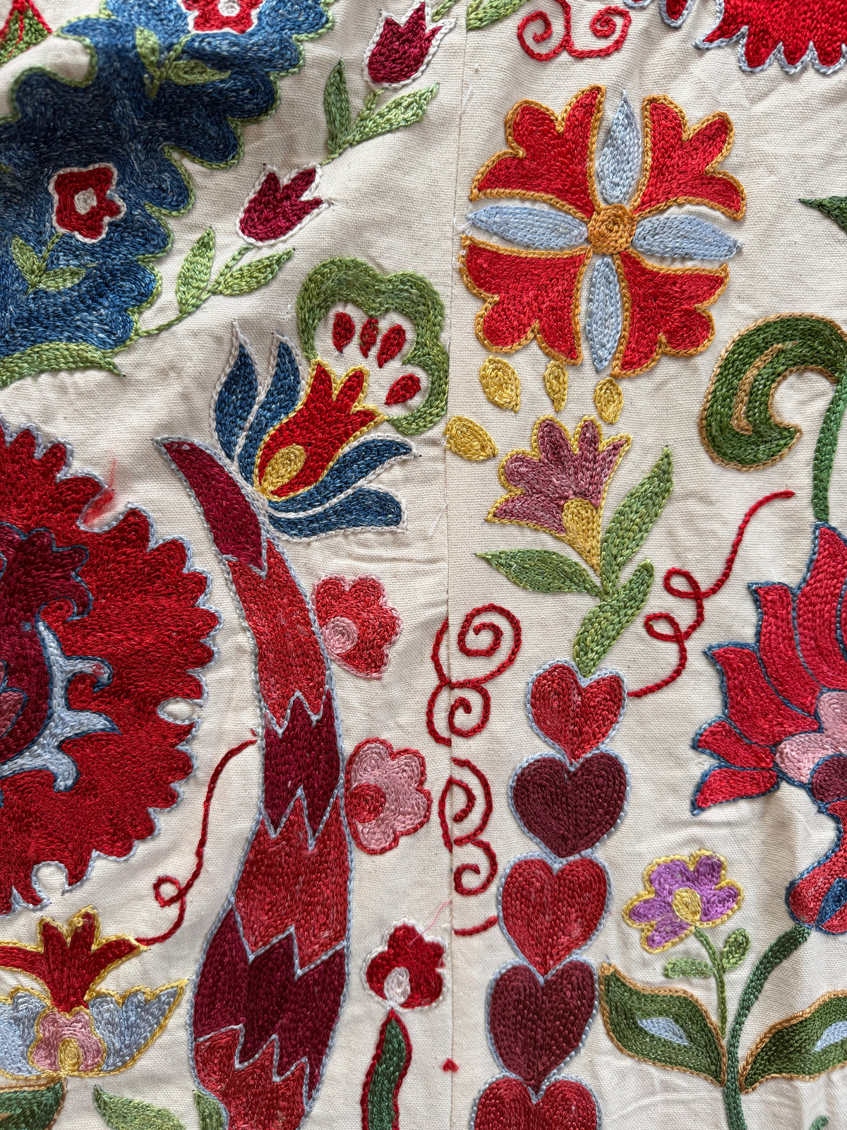 Vibrant Multicoloured Large Suzani Fabric