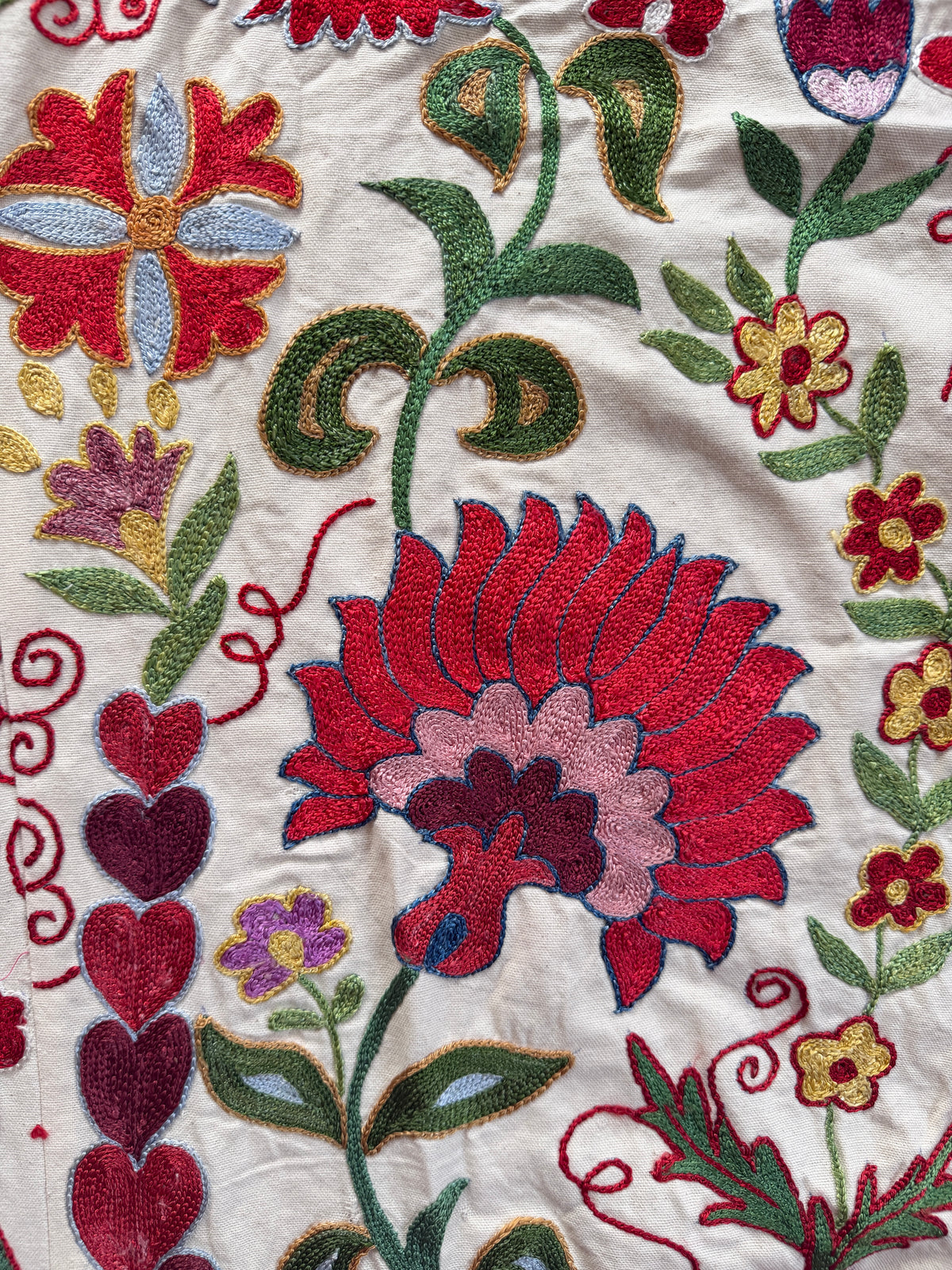 Vibrant Multicoloured Large Suzani Fabric