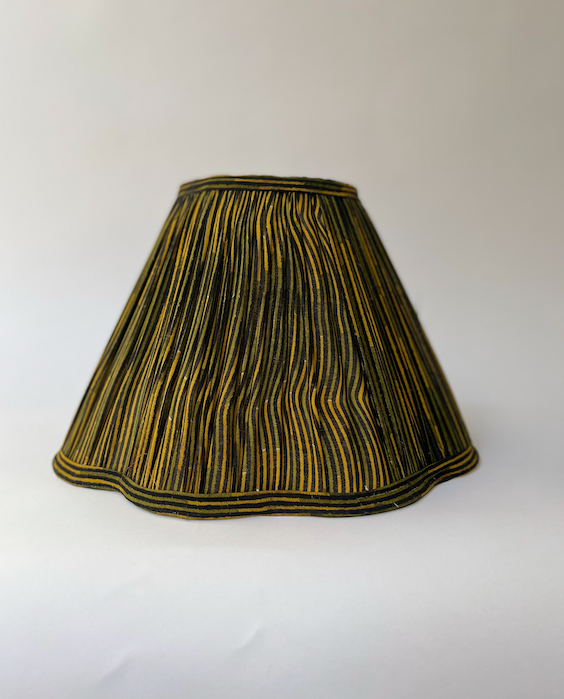 30cm Silk Sari Scallop-Edge Lampshades - Various Colours