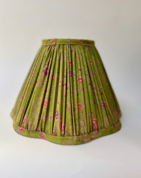 30cm Silk Sari Scallop-Edge Lampshades - Various Colours