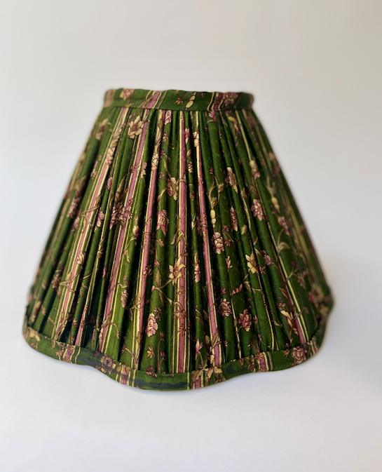 30cm Silk Sari Scallop-Edge Lampshades - Various Colours