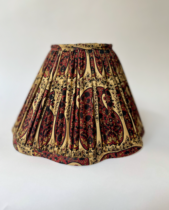 30cm Silk Sari Scallop-Edge Lampshades - Various Colours