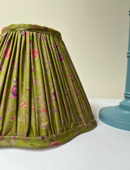 30cm Silk Sari Scallop-Edge Lampshades - Various Colours