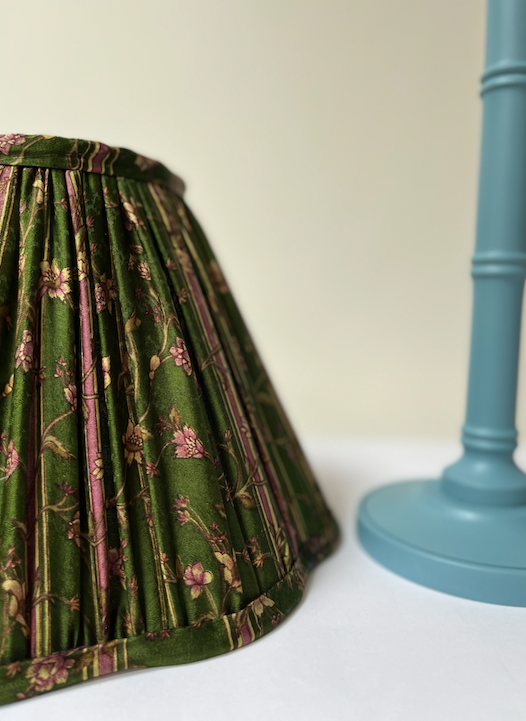 30cm Silk Sari Scallop-Edge Lampshades - Various Colours