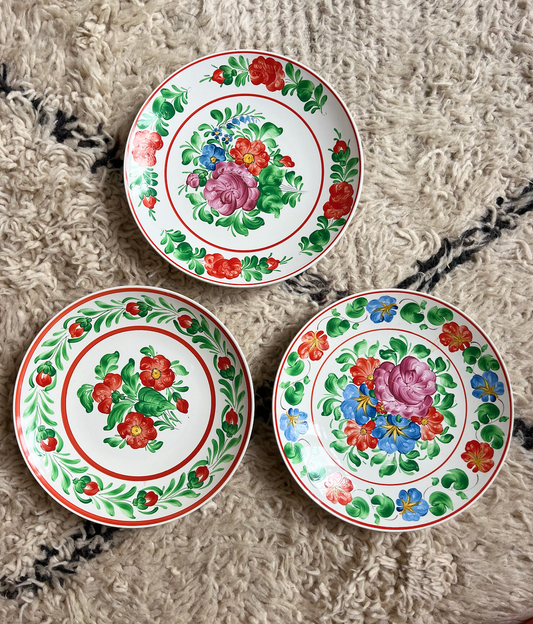 3 Set of Rare & Antique Decorative Hungarian Wall Plates