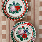 Green & Red, Rare & Antique Pair of Decorative Hungarian Wall Plates