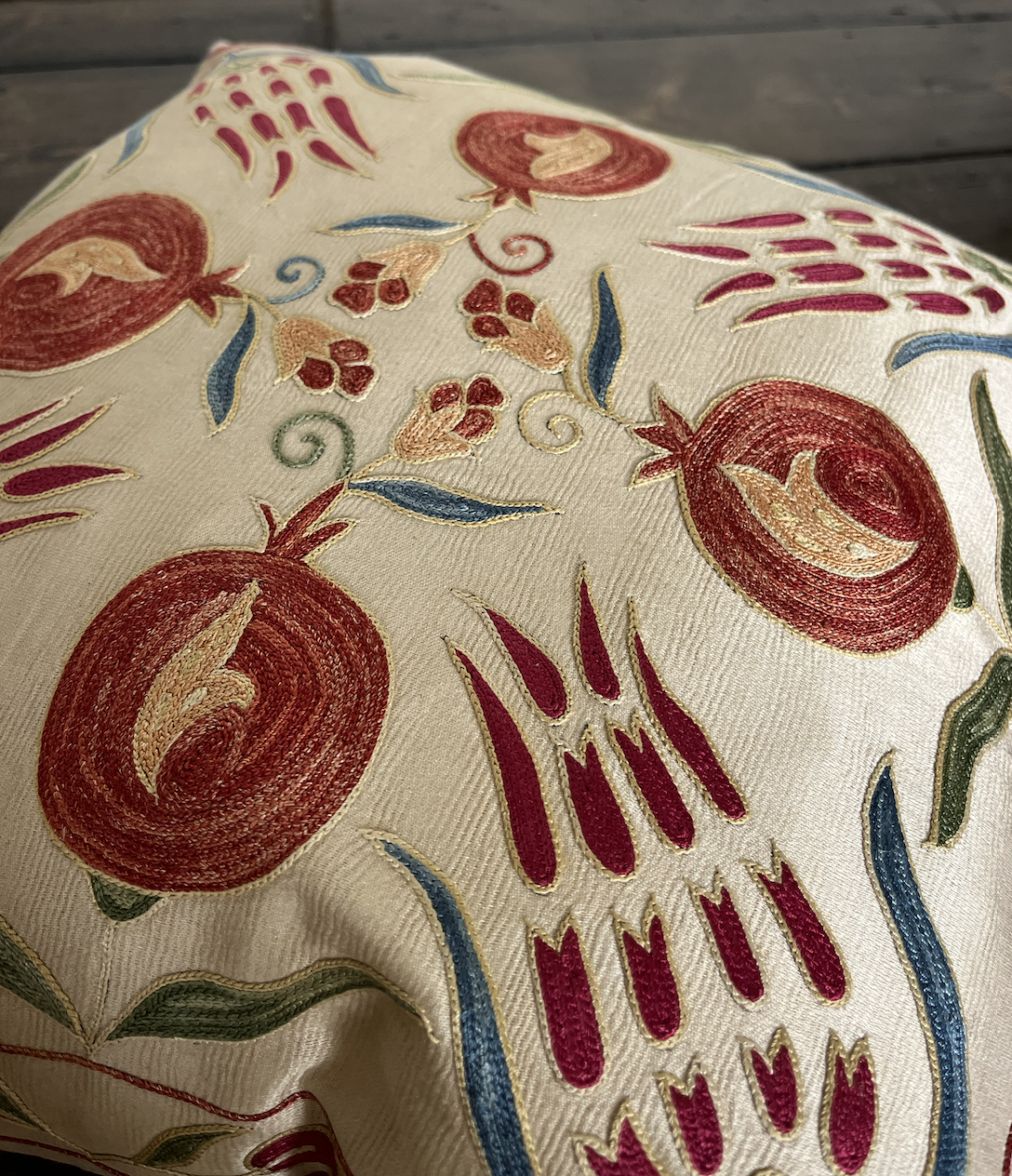 Autumnal Silk Suzani Cushion