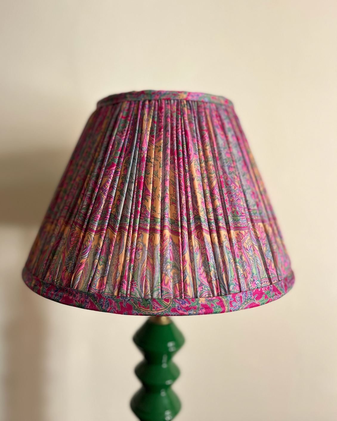 30cm Silk Sari Straight-Edge Lampshades - Various Colours