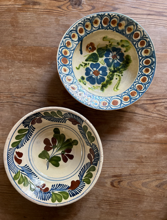 Pair of Decorative Clay Rare & Antique Decorative Transylvanian Wall Plates