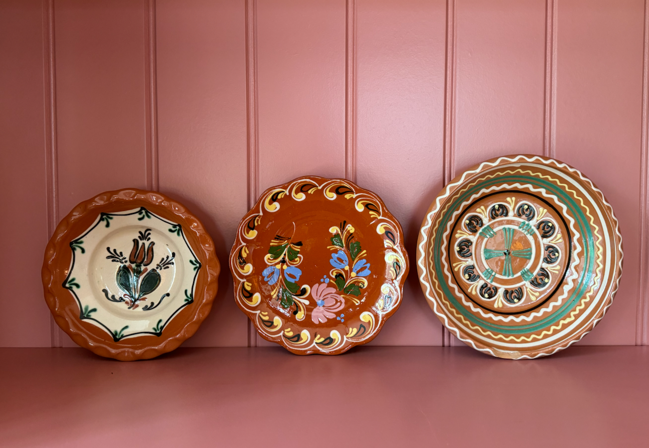 Brown Set of Rare & Antique Pair of Decorative Hungarian Wall Plates, Katrina