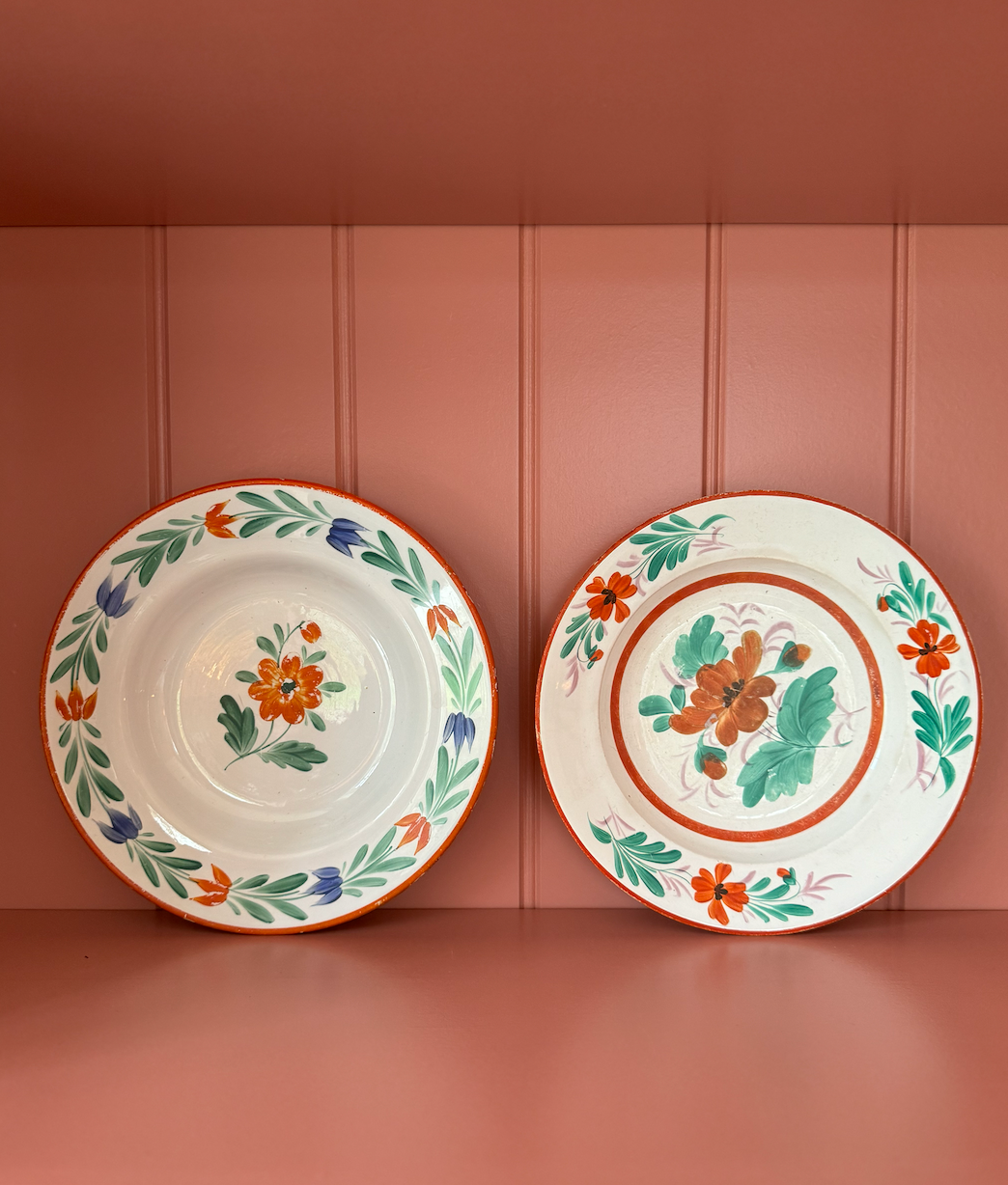 Unique 2 Piece Set of Rare & Antique Decorative Hungarian Wall Plates, Isabelle