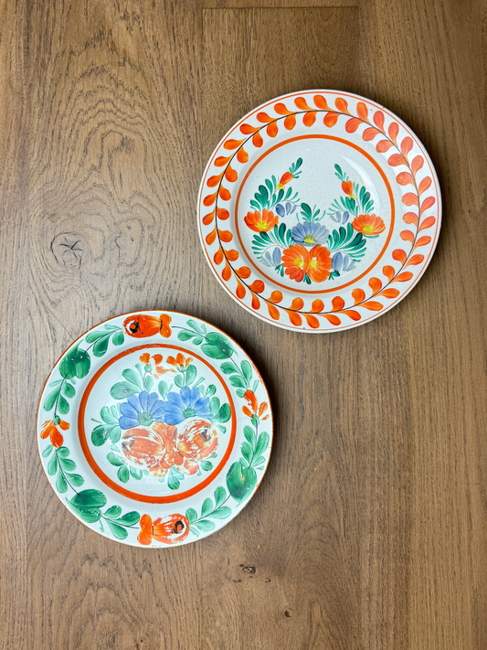 Gorgeous 2 Piece Set of Rare & Antique Decorative Hungarian Wall Plates, Izzy