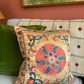 Hot Pink with Blue Silk Suzani Cushion