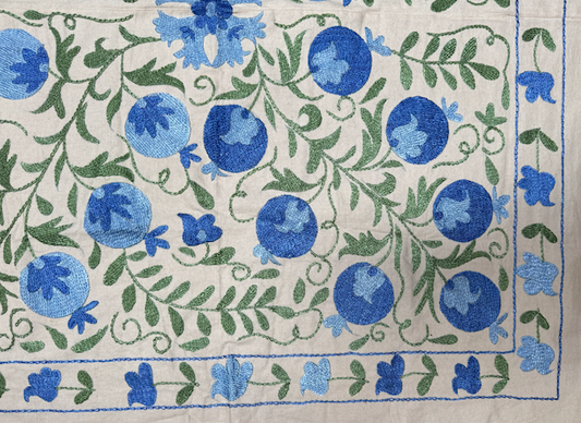Small Green & Blue Suzani Fabric