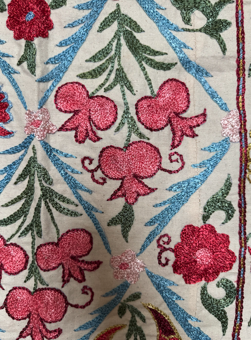 Turquoise Pink Medium Suzani Fabric