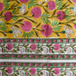 Yellow, Pink & Green Blockprinted Cotton Tablecloth - Various Sizes