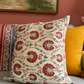 Red, Blue & Floral Patterned Silk Suzani Cushion