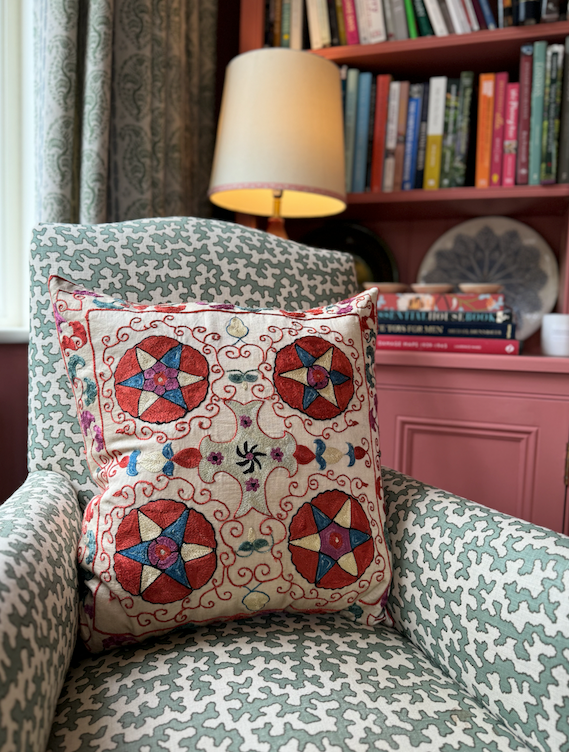 Bold Multicoloured Silk Suzani Cushion