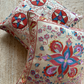 Pretty Pink Star Silk Suzani Cushion