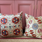 Cherry Red & Pink Bloom Silk Suzani Cushion