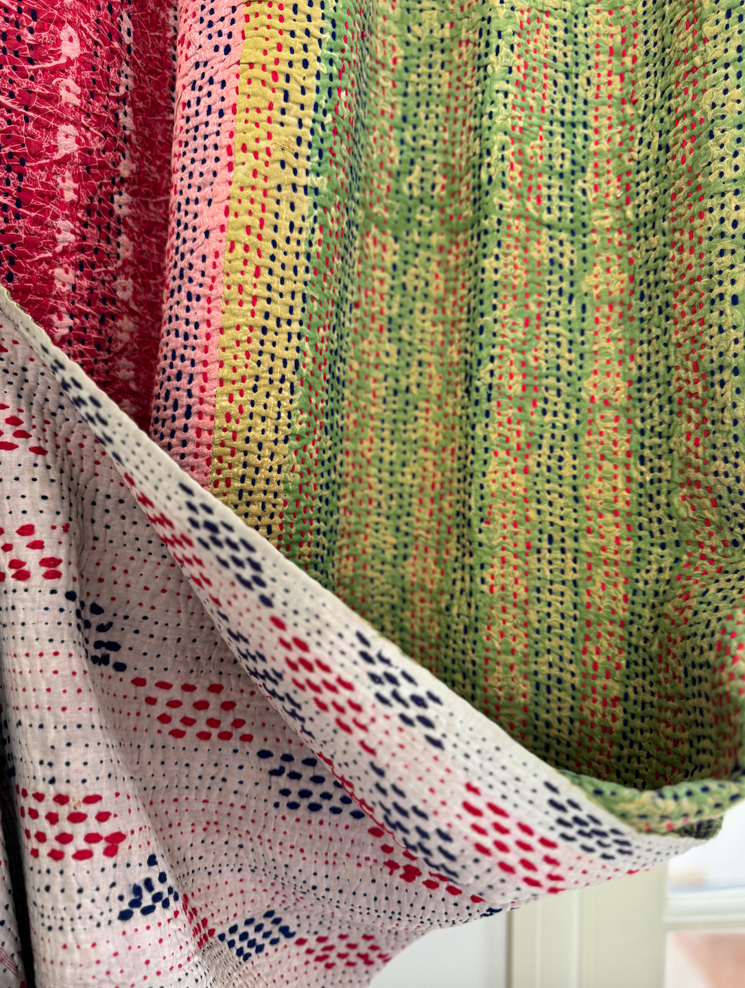 Double Sided Vintage Kantha Quilt