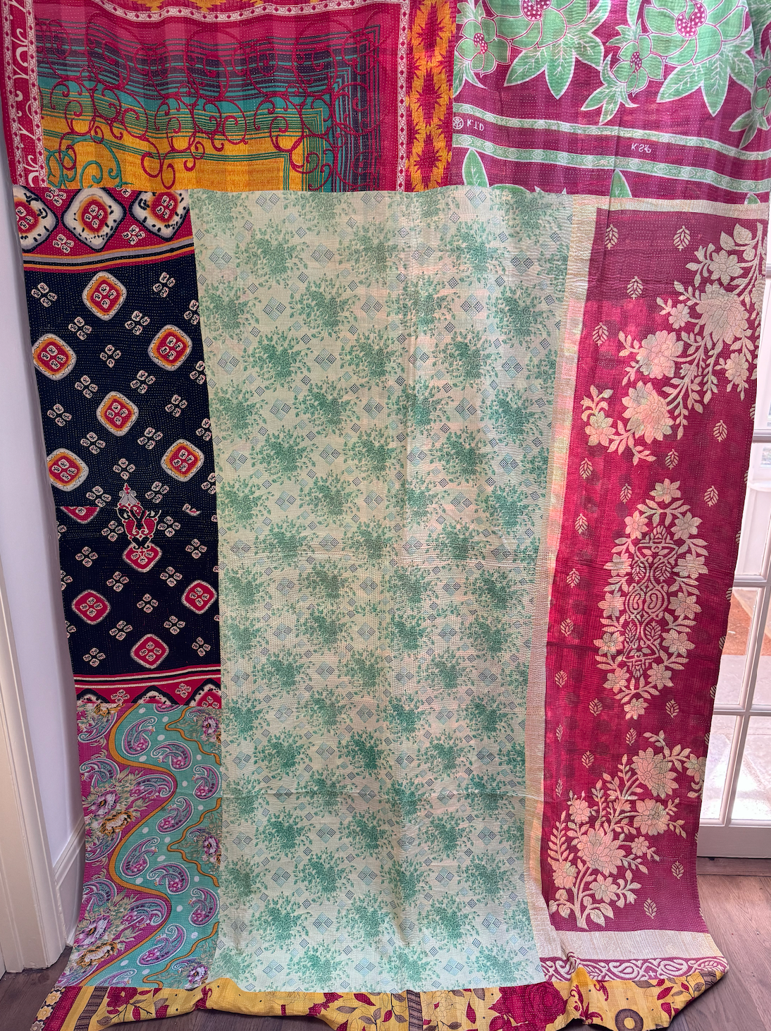 Double Sided Vintage Kantha Quilt