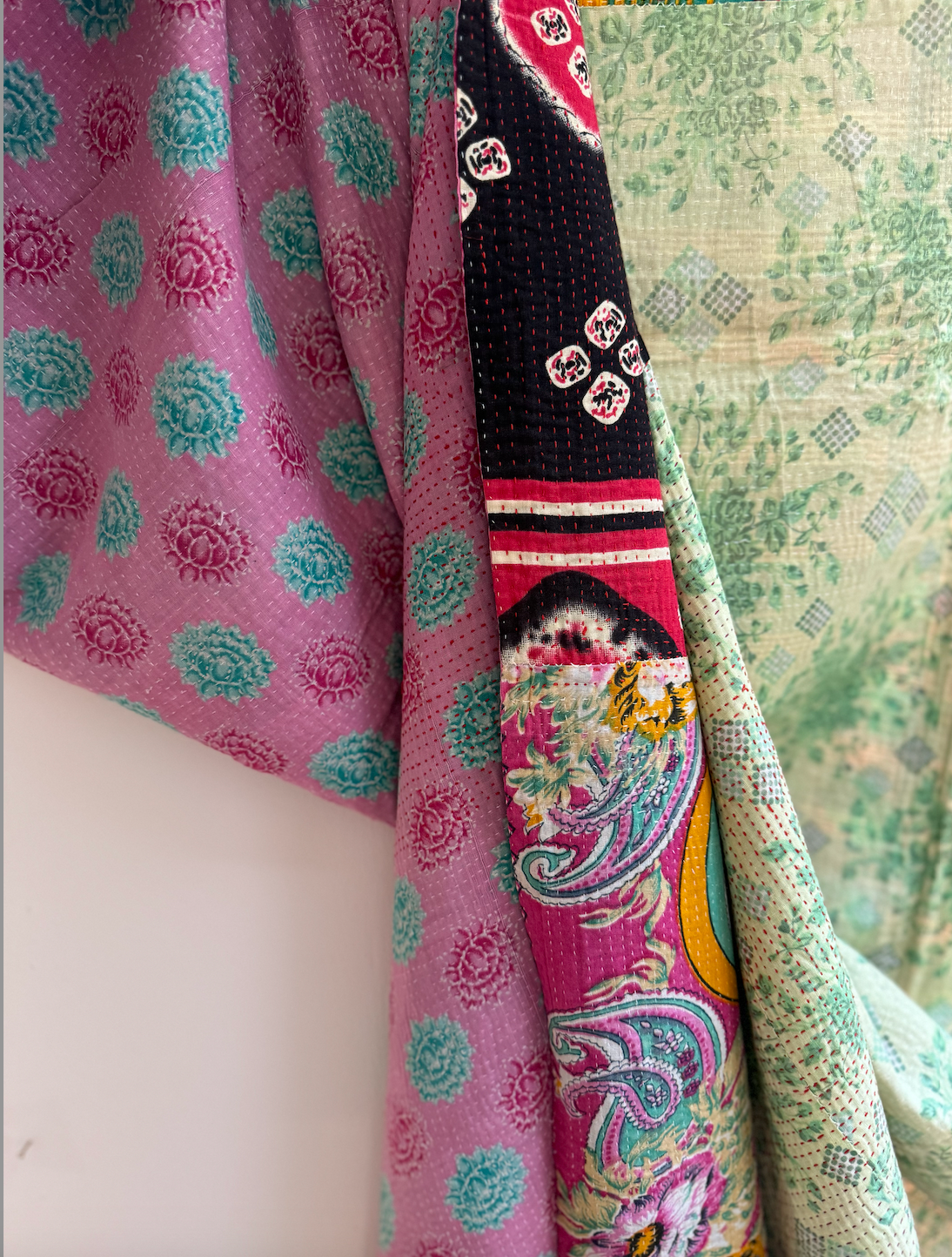 Double Sided Vintage Kantha Quilt