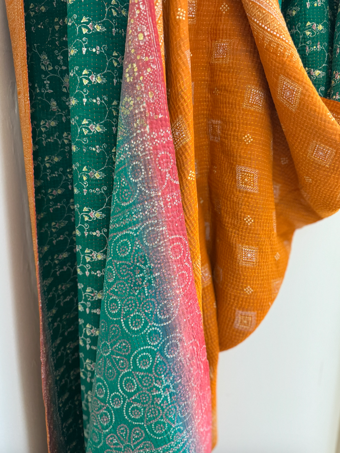 Double Sided Vintage Kantha Quilt