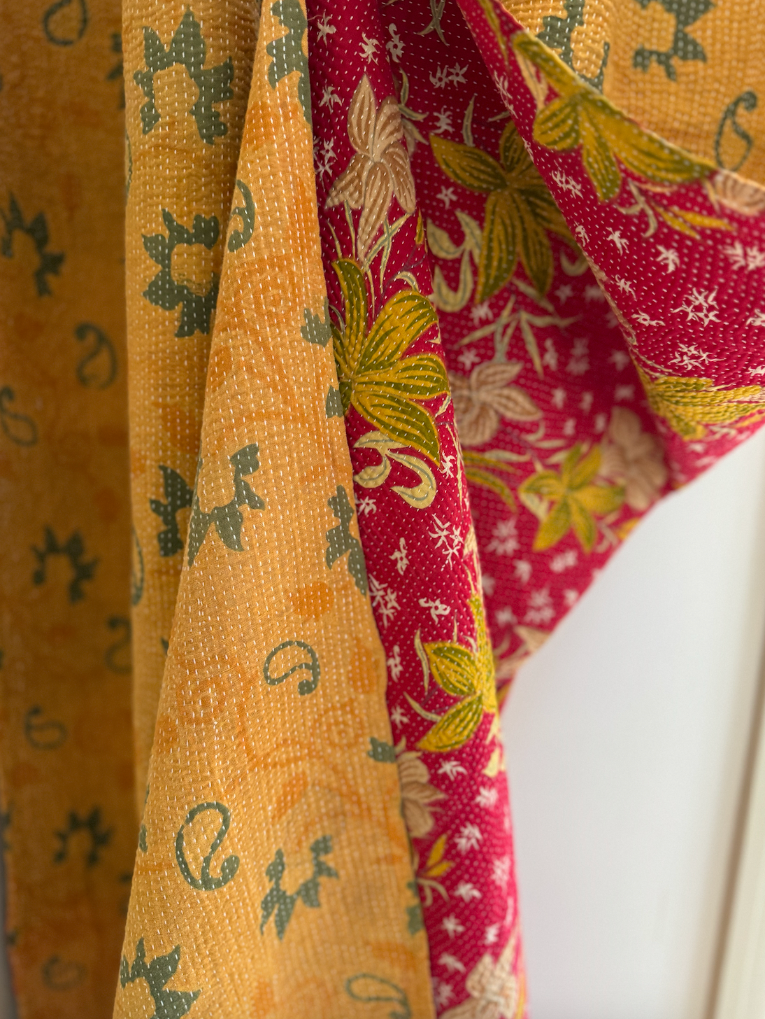 Double Sided Vintage Kantha Quilt