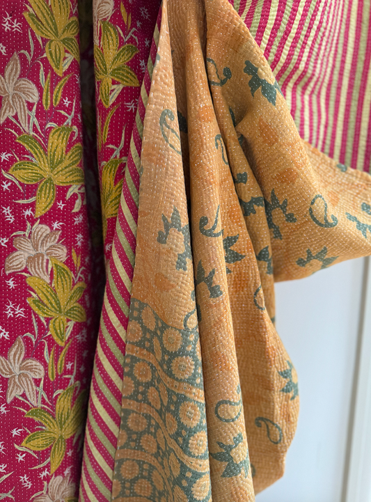 Double Sided Vintage Kantha Quilt