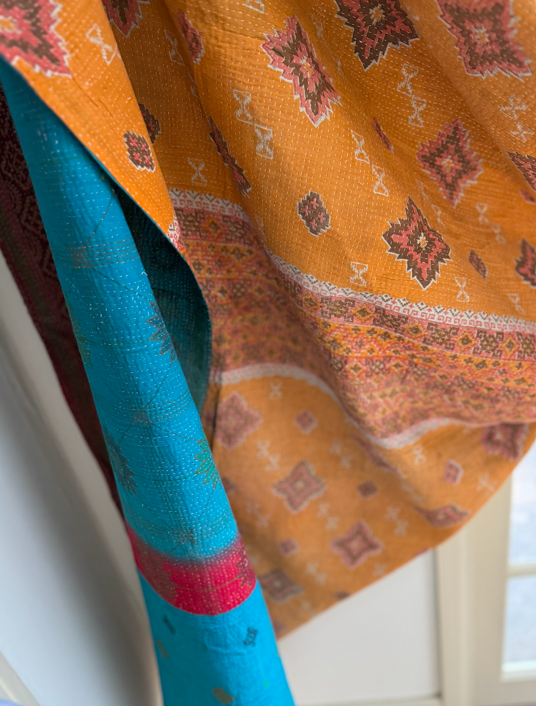 Double Sided Vintage Kantha Quilt